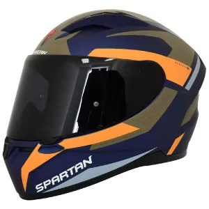 Casco Moto SPARTAN Segment Ocean Azul Naranja Talla S
