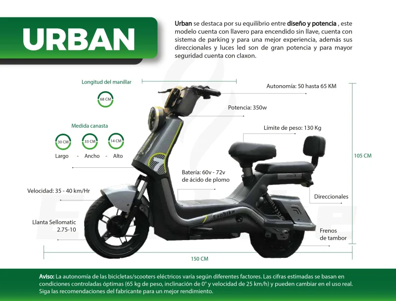Bicicleta Eléctrica EvoBike URBAN - Imagen 2