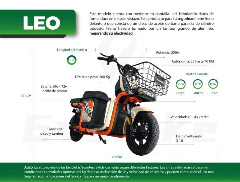 Bicicleta Eléctrica Evobike Leo - Imagen 2