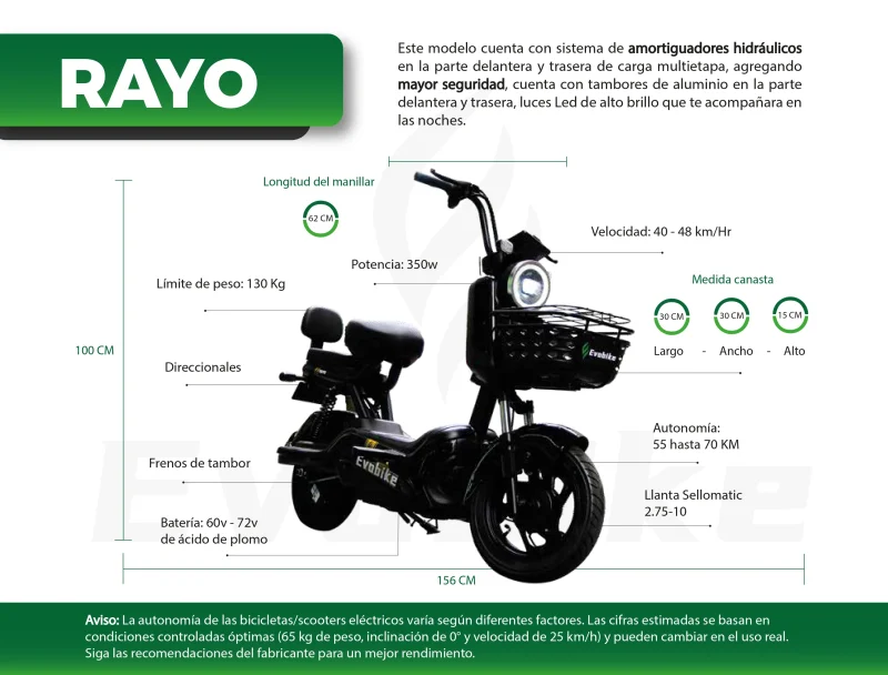 Bicicleta Eléctrica Evobike Rayo - Imagen 5