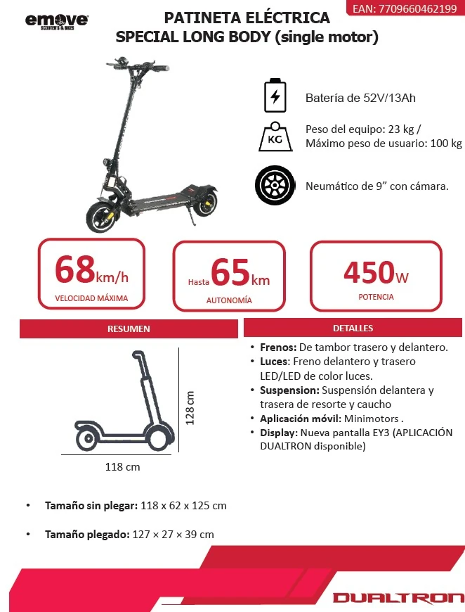 Patineta eléctrica Dualtron Special Long Body (Single Motor) - Imagen 2