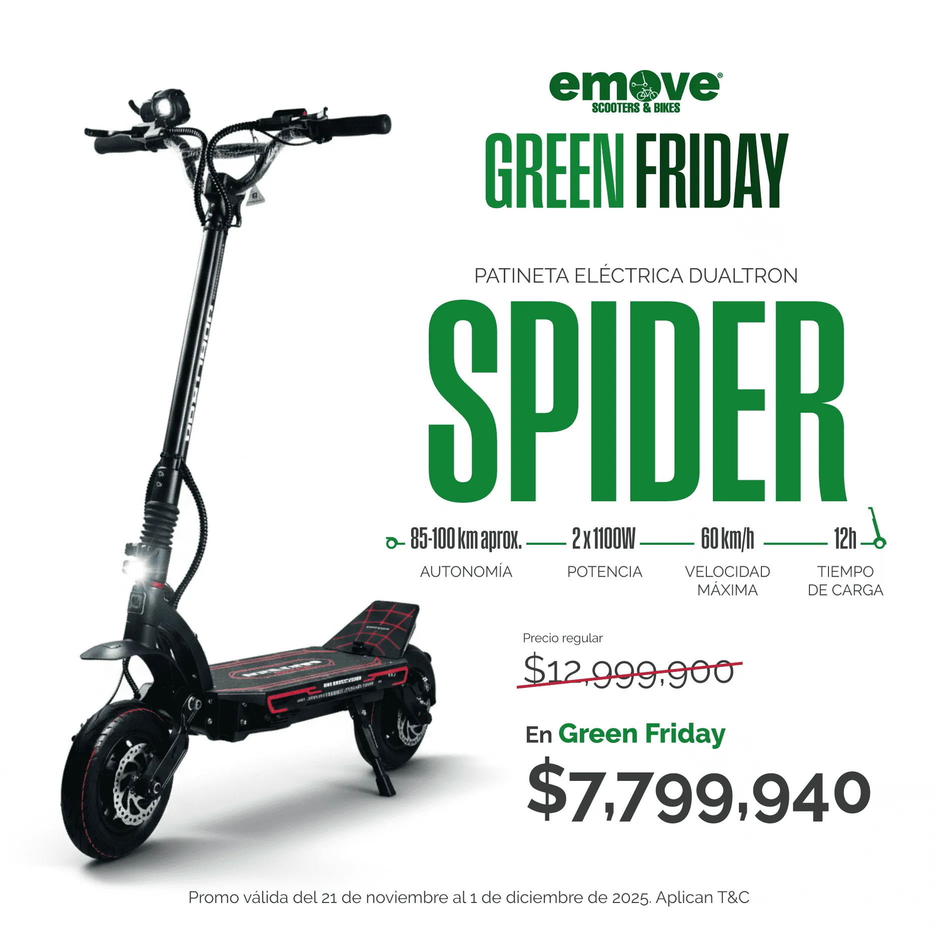 Patineta eléctrica Dualtron Spider