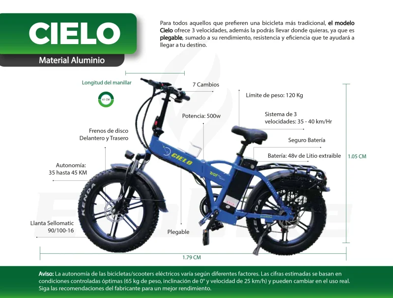 Bicicleta Eléctrica Evobike Cielo - Imagen 7