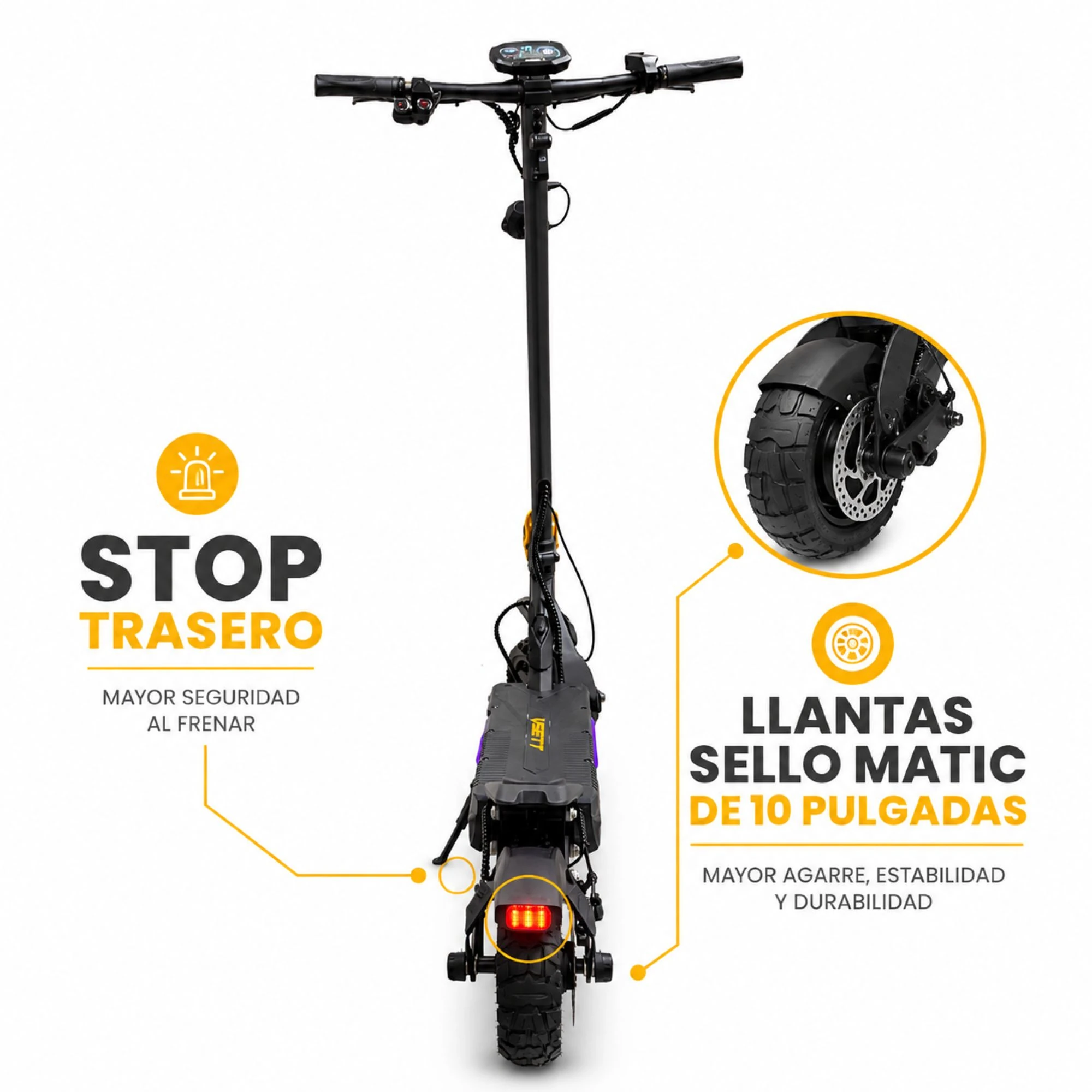 Patineta Eléctrica VSETT C7 Plus 1600W Max 45 km/h - Imagen 4