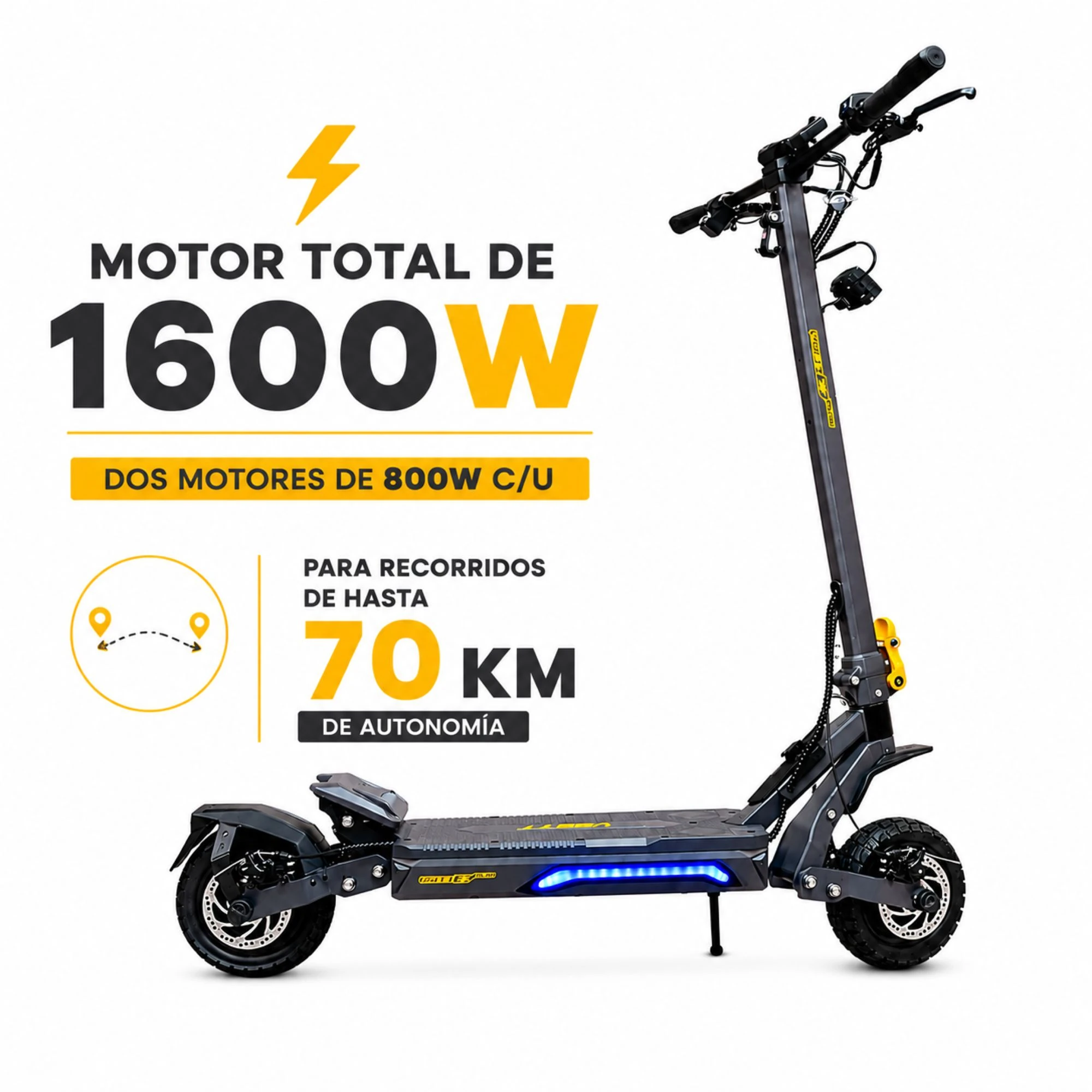 Patineta Eléctrica VSETT C7 Plus 1600W Max 45 km/h - Imagen 2